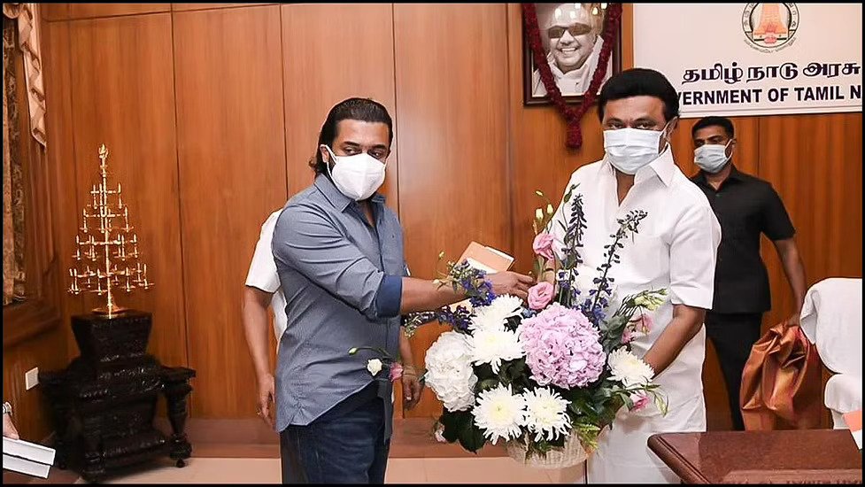 actor surya meets stalin